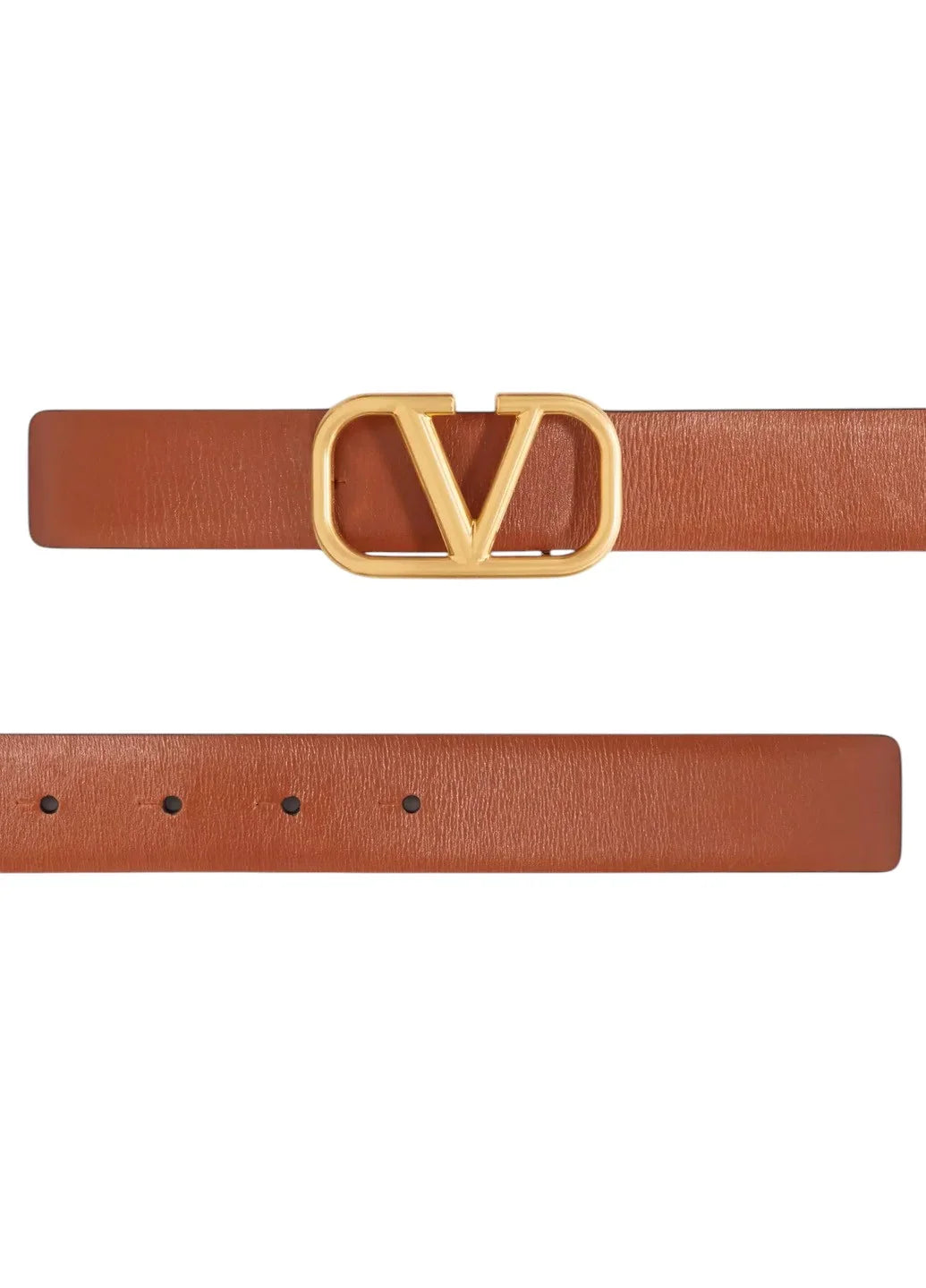 VLogo Signature Leather Belt Deep Caramel