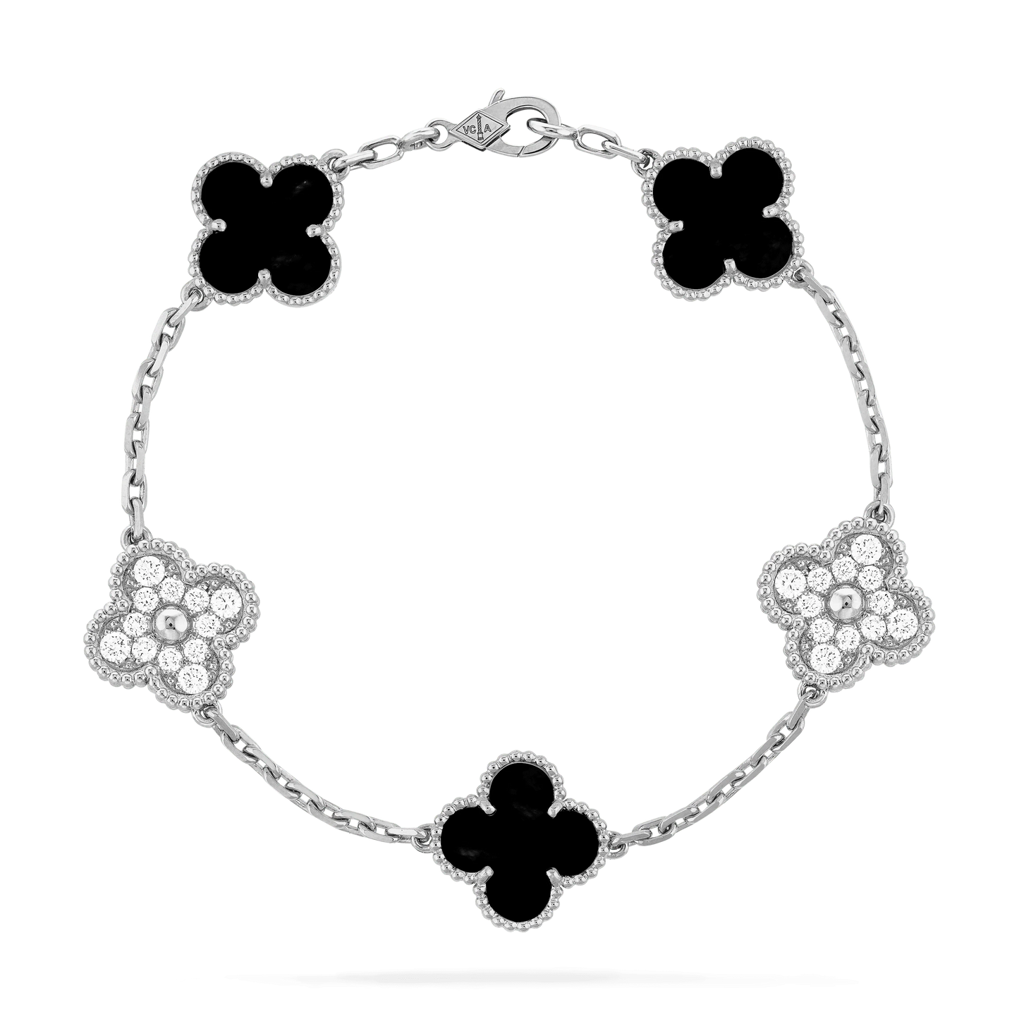Vintage hambra Bracelet - White gold onyx