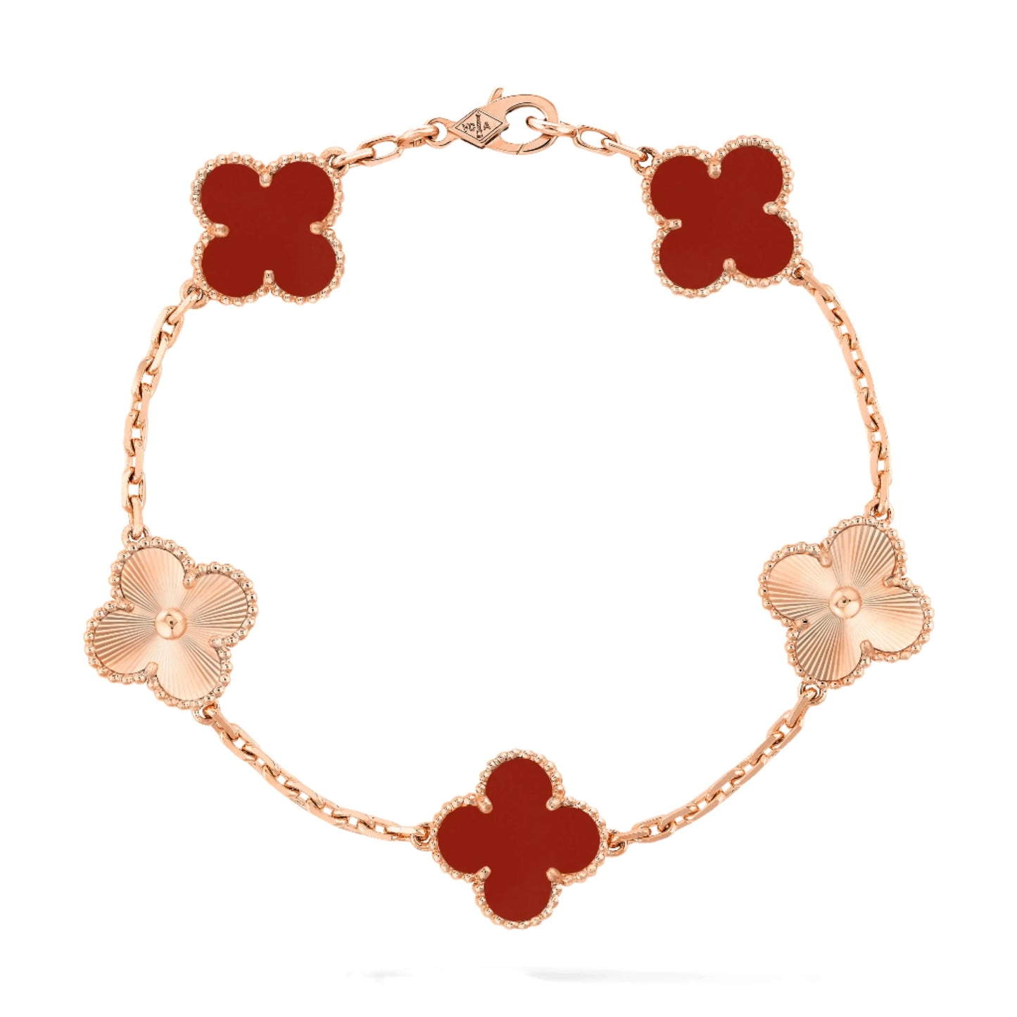 Vintage hambra Bracelet - Rose gold carnelian