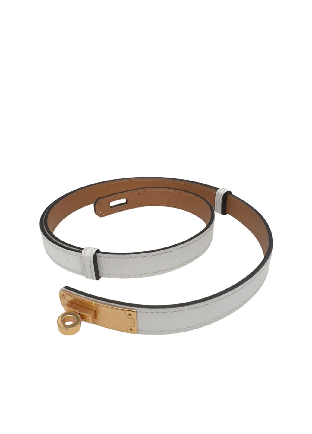 Kelly 18 Belt Blanc Gold Buckle