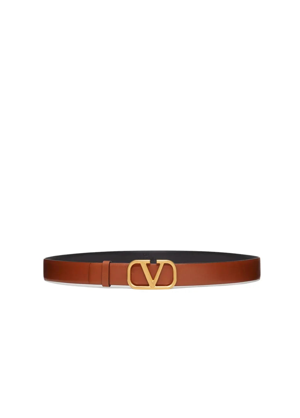 VLogo Signature Leather Belt Deep Caramel