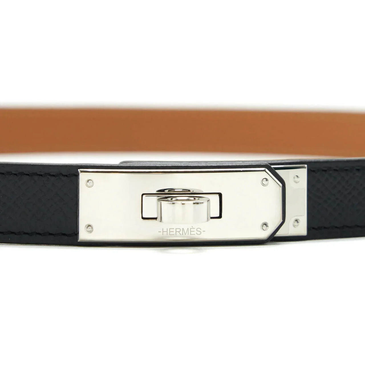 Kelly 18 Belt Noir Silver Buckle