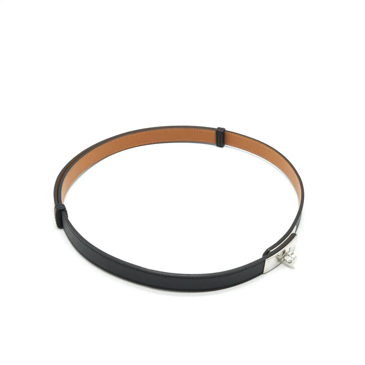 Kelly 18 Belt Noir Silver Buckle