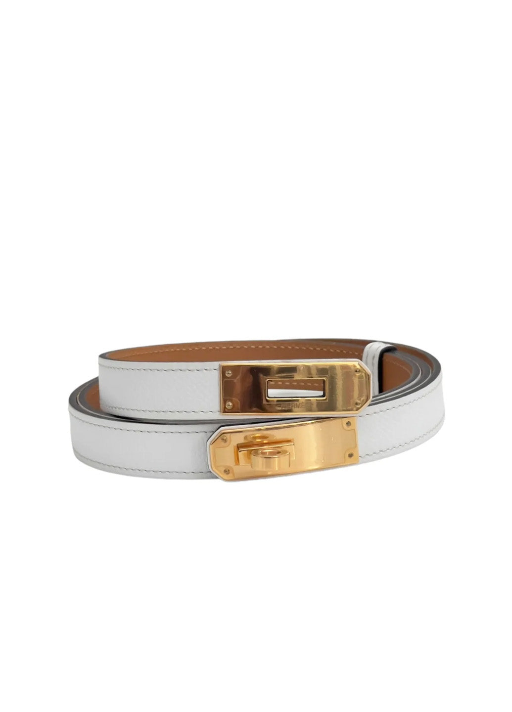Kelly 18 Belt Blanc Gold Buckle