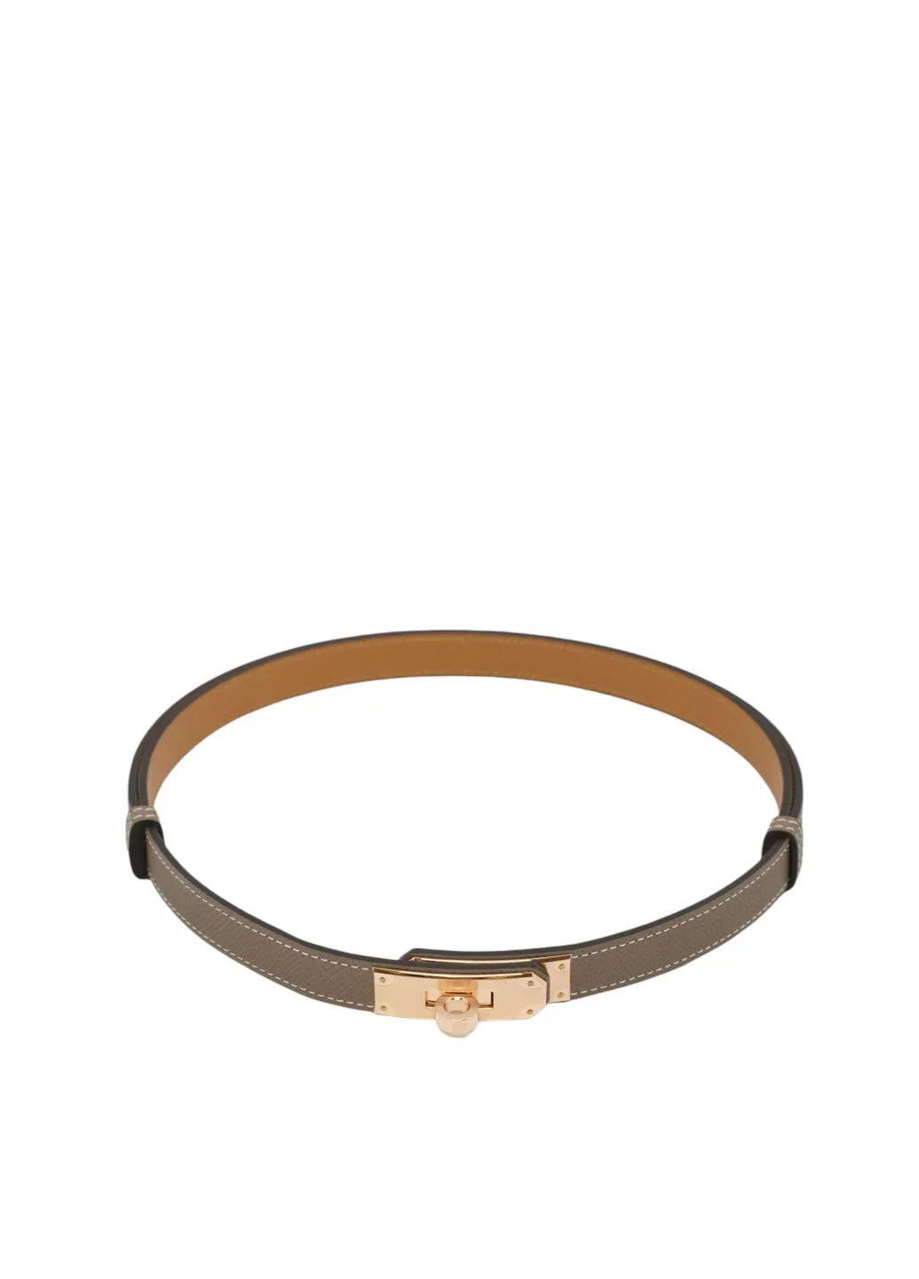 Kelly 18 Belt Etoupe Gold Buckle