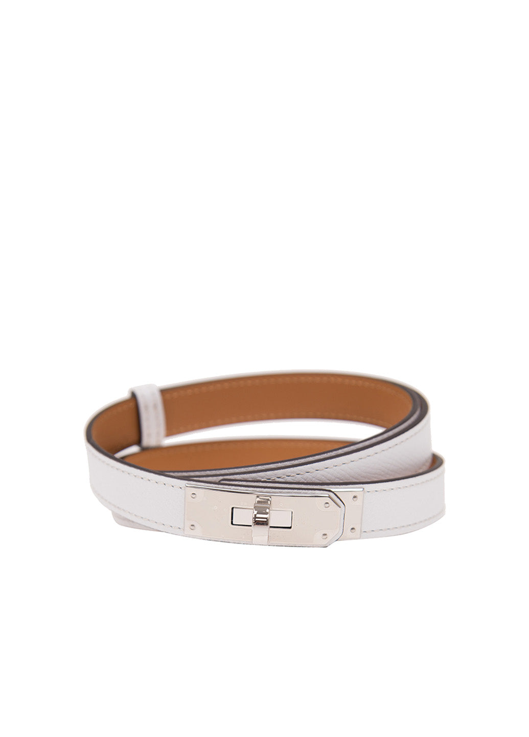 Kelly 18 Belt Blanc Silver Buckle