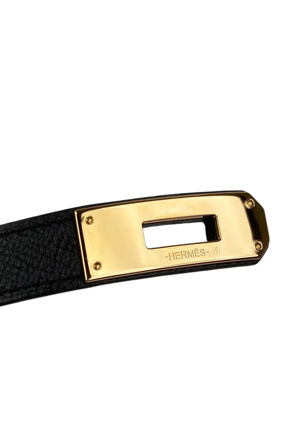 Kelly 18 Belt Noir Gold Buckle