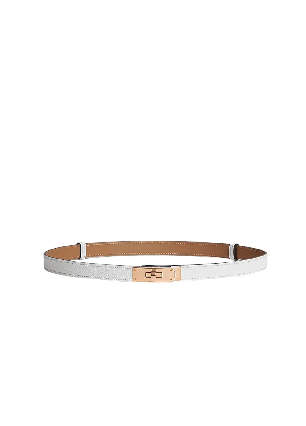 Kelly 18 Belt Blanc Gold Buckle