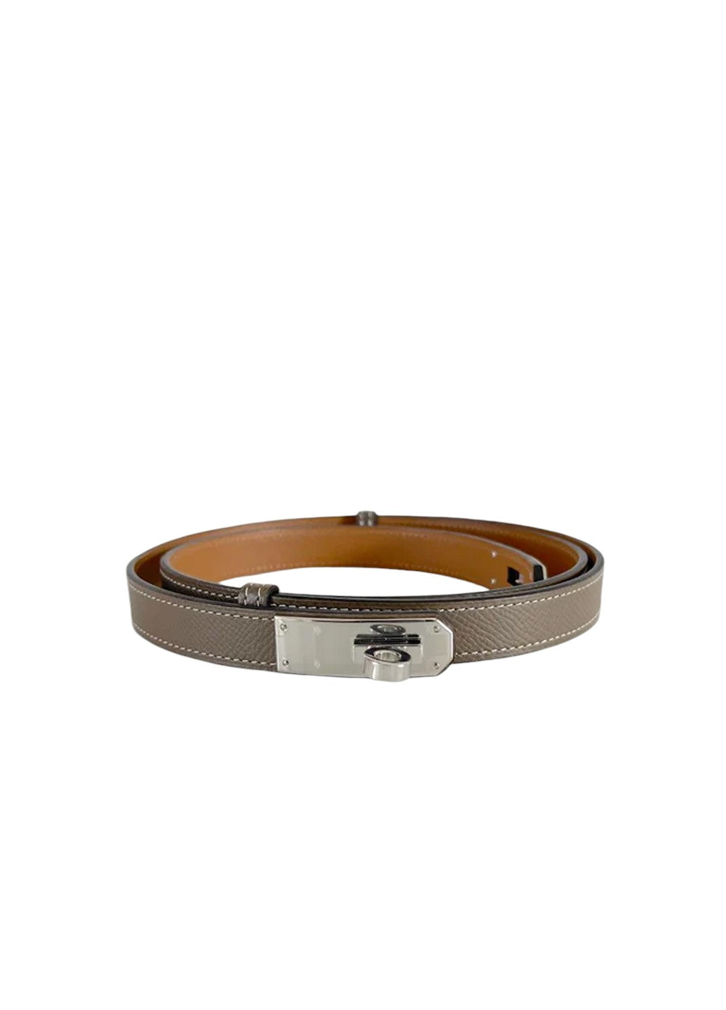 Kelly 18 Belt Etoupe Silver Buckle