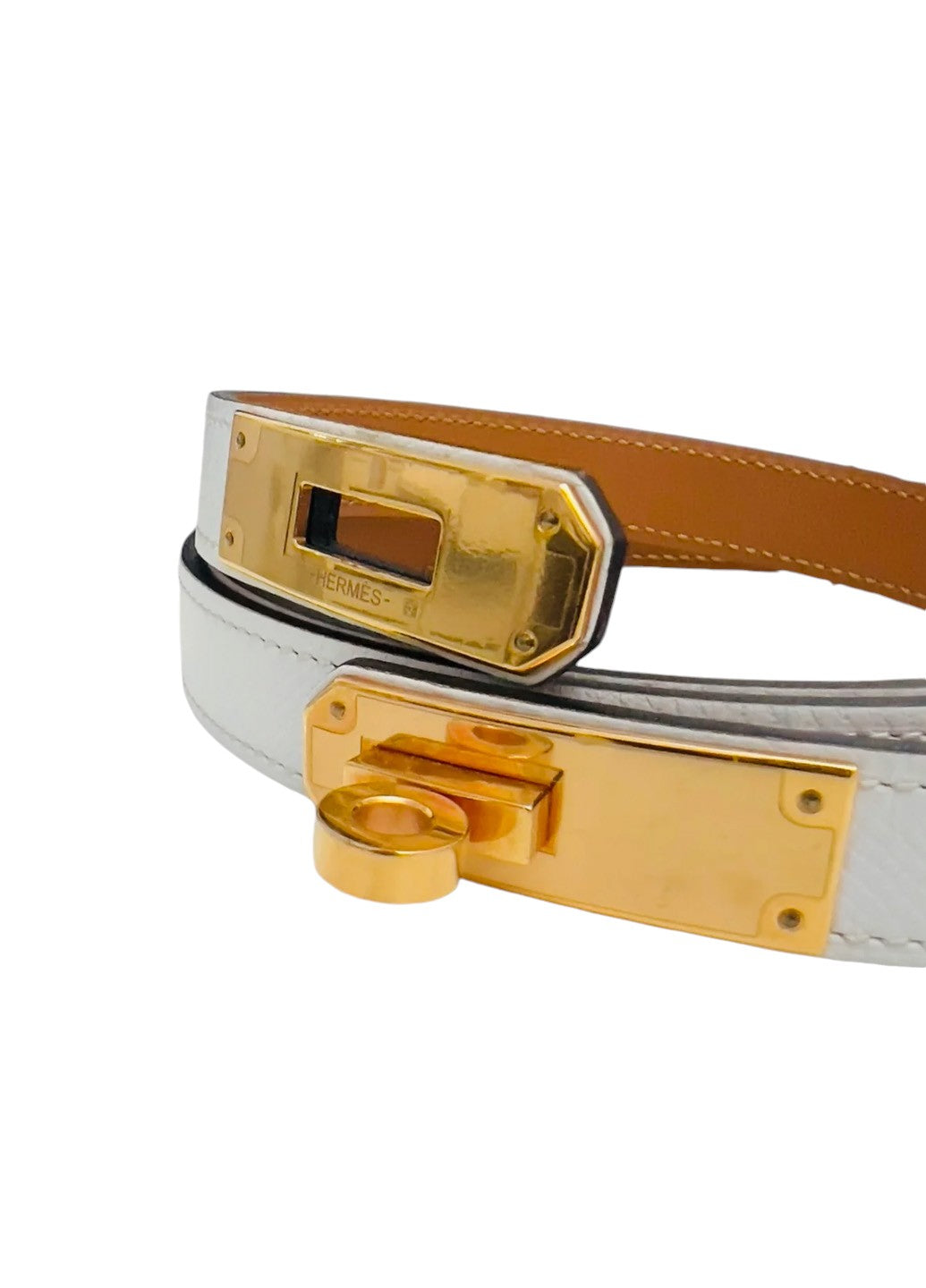Kelly 18 Belt Blanc Gold Buckle