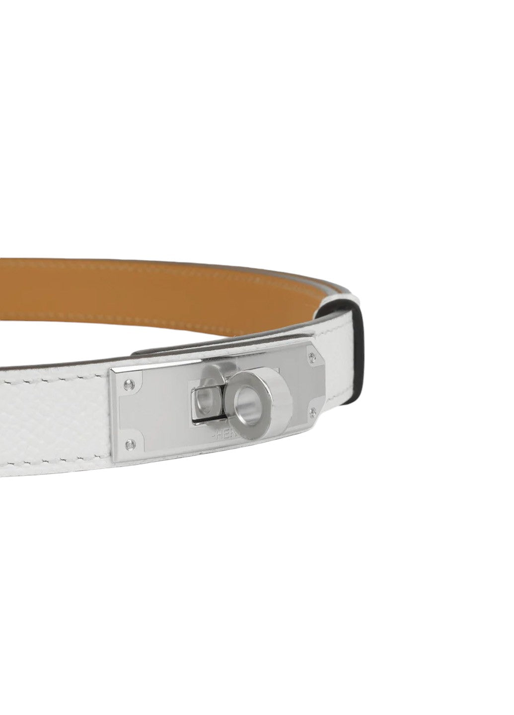 Kelly 18 Belt Blanc Silver Buckle