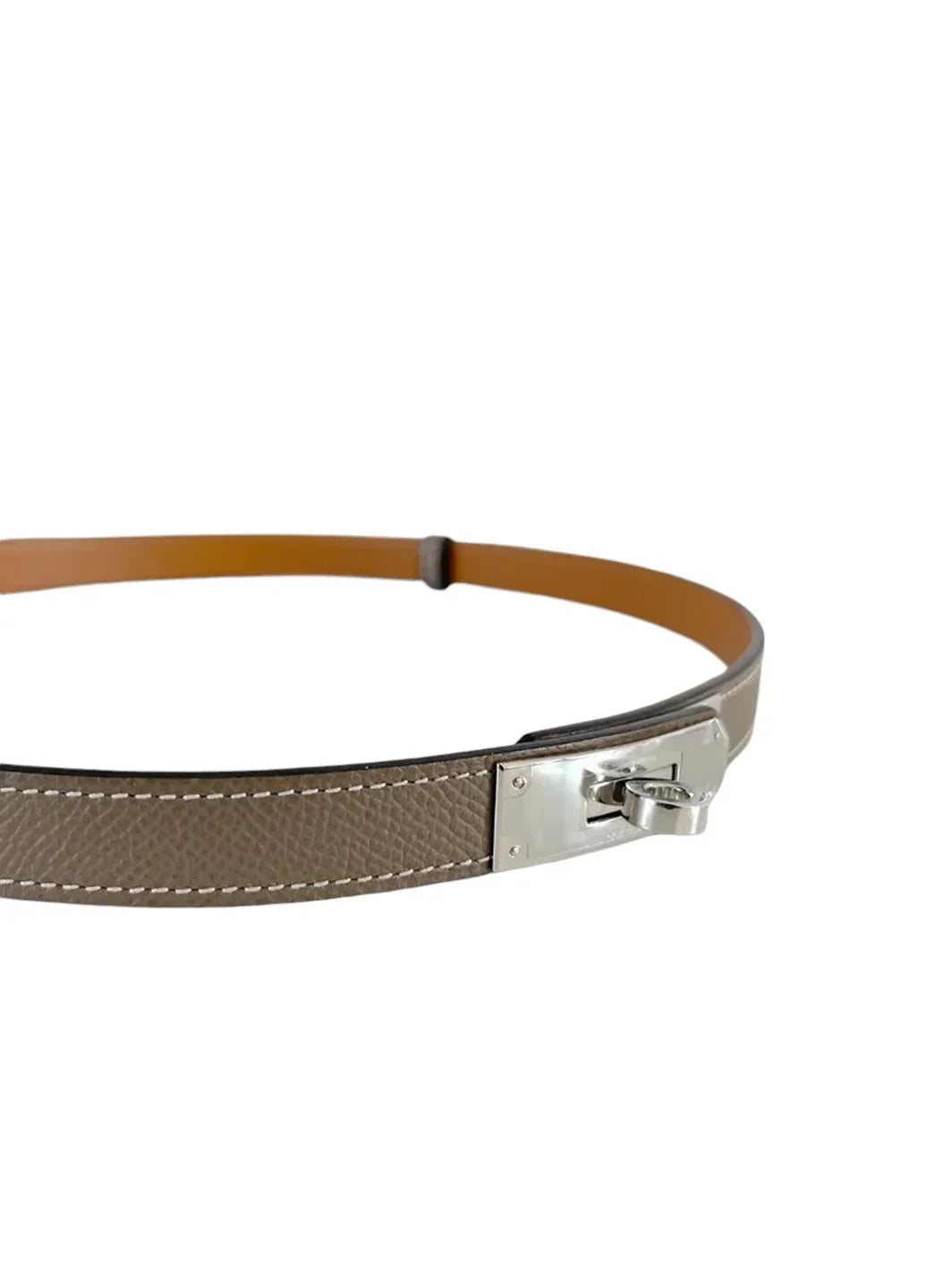 Kelly 18 Belt Etoupe Silver Buckle