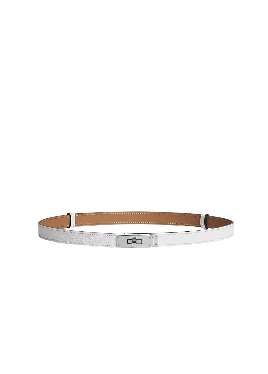 Kelly 18 Belt Blanc Silver Buckle