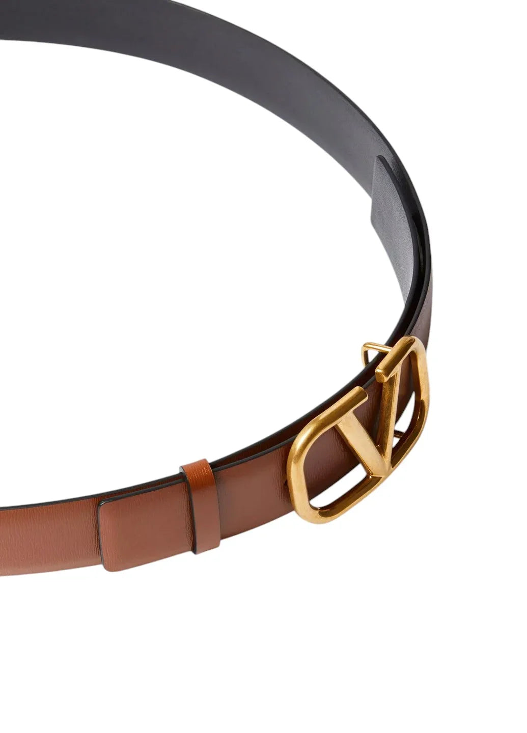 VLogo Signature Leather Belt Deep Caramel