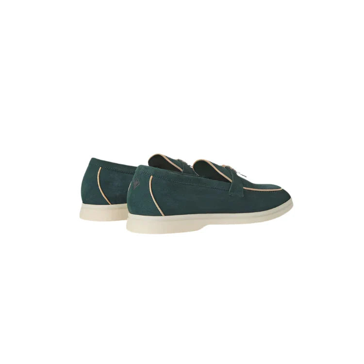 Summer Charms Walk Loafers Suede Goatskin - Emerald Noire