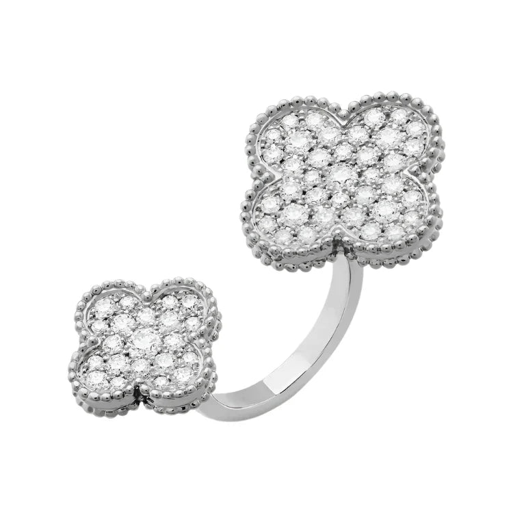 Magic Alhambra Between The Finger Ring - White Gold Diamond