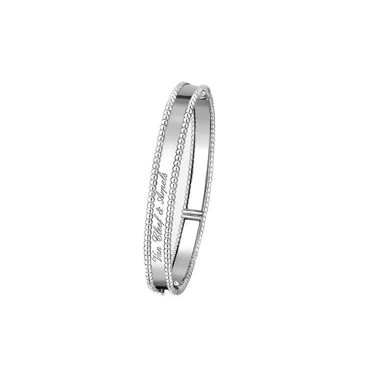 Perlée Signature Bracelet Medium Model - White Gold