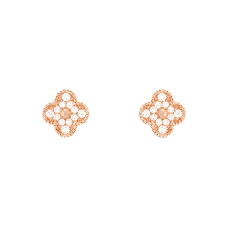Vintage Alhambra Earrings - Rose Gold Diamond