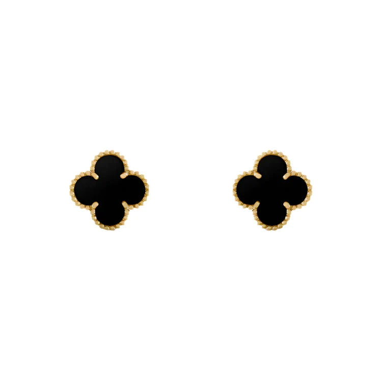 Vintage Alhambra Earrings - Gold Onyx