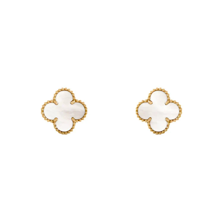 Vintage Alhambra Earrings - Gold Mother of Pearl