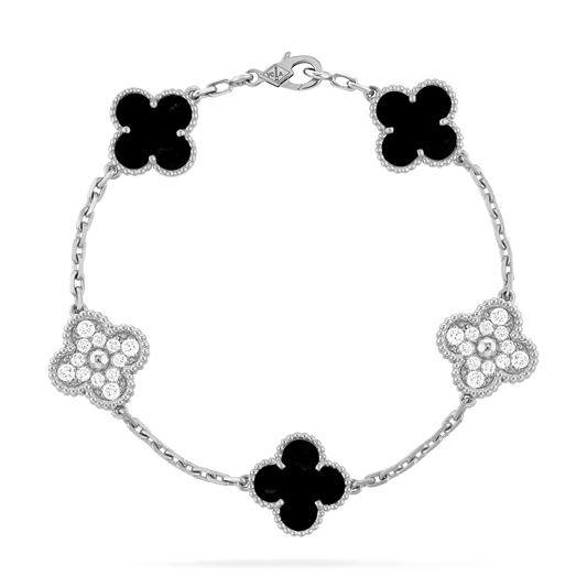 Vintage hambra Bracelet - White gold onyx