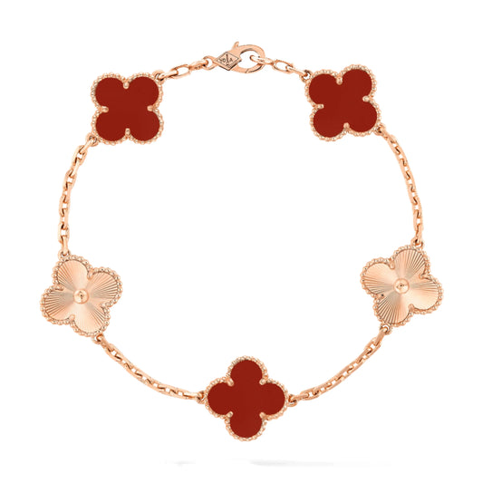 Vintage hambra Bracelet - Rose gold carnelian