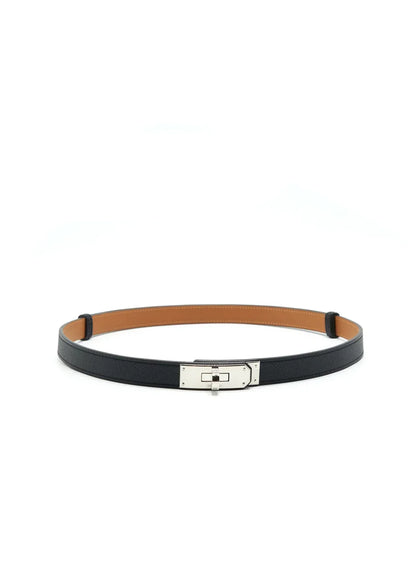 Kelly 18 Belt Noir Silver Buckle
