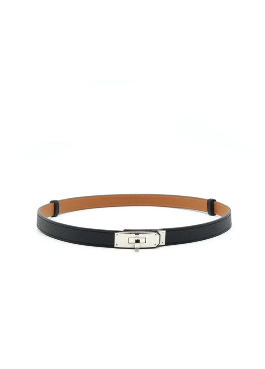 Kelly 18 Belt Noir Silver Buckle