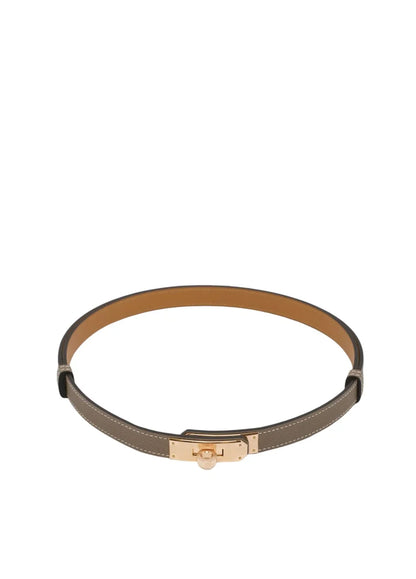 Kelly 18 Belt Etoupe Gold Buckle