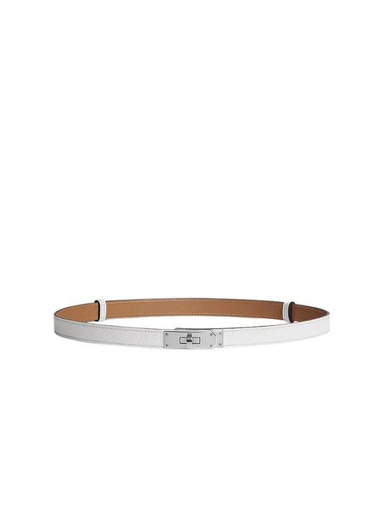 Kelly 18 Belt Blanc Silver Buckle