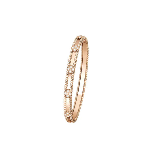 Perlée Sweet Clovers Bracelet - Rose Gold Diamond