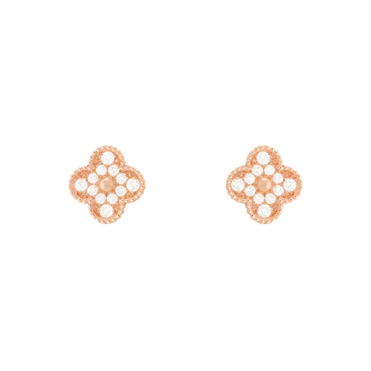 Vintage Alhambra Earrings - Rose Gold Diamond