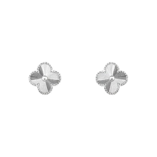 Vintage Alhambra Earrings - White Gold