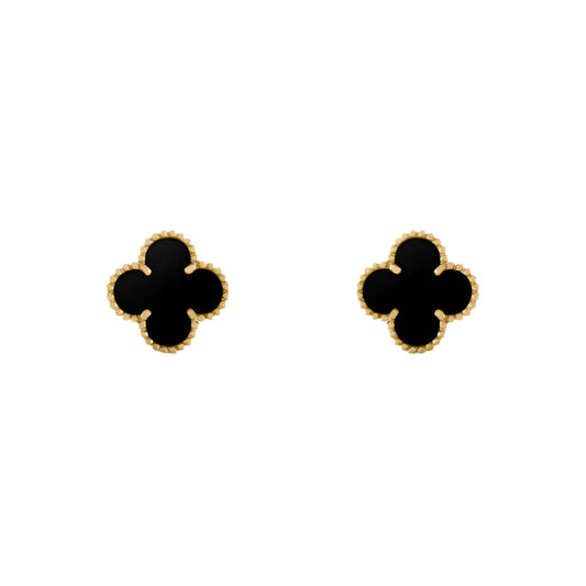 Vintage Alhambra Earrings - Gold Onyx