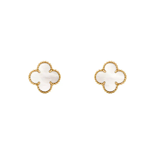 Vintage Alhambra Earrings - Gold Mother of Pearl