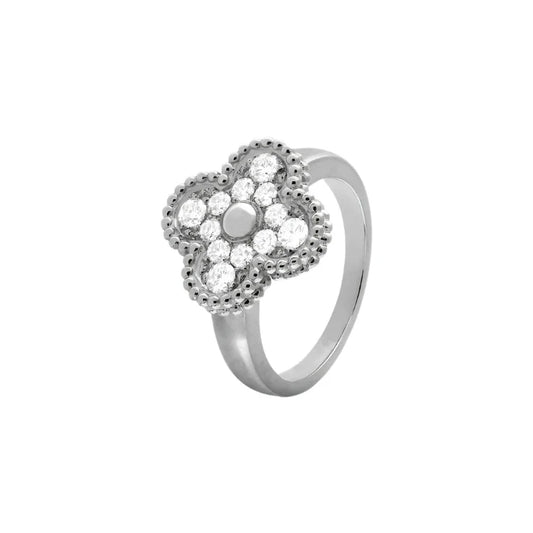 Vintage Alhambra Ring - White Gold Diamond